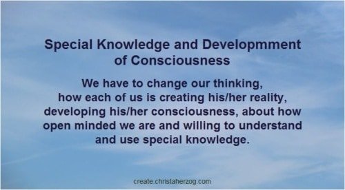 Special Knowedge and Development of Consciousness