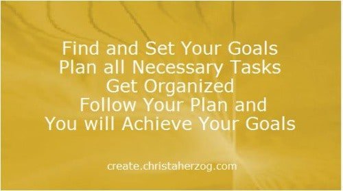 Set Your Goals Plan Organize