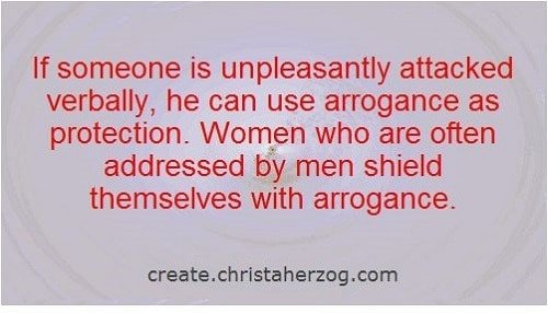Arrogance as protection