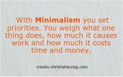 Minimalism is setting priorities